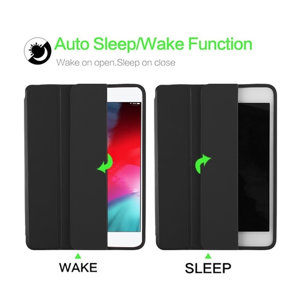 Smart Leather Hybrid Case with Apple Pencil Holder for iPad Mini 5 (5th Generation) / iPad Mini 4 - Black