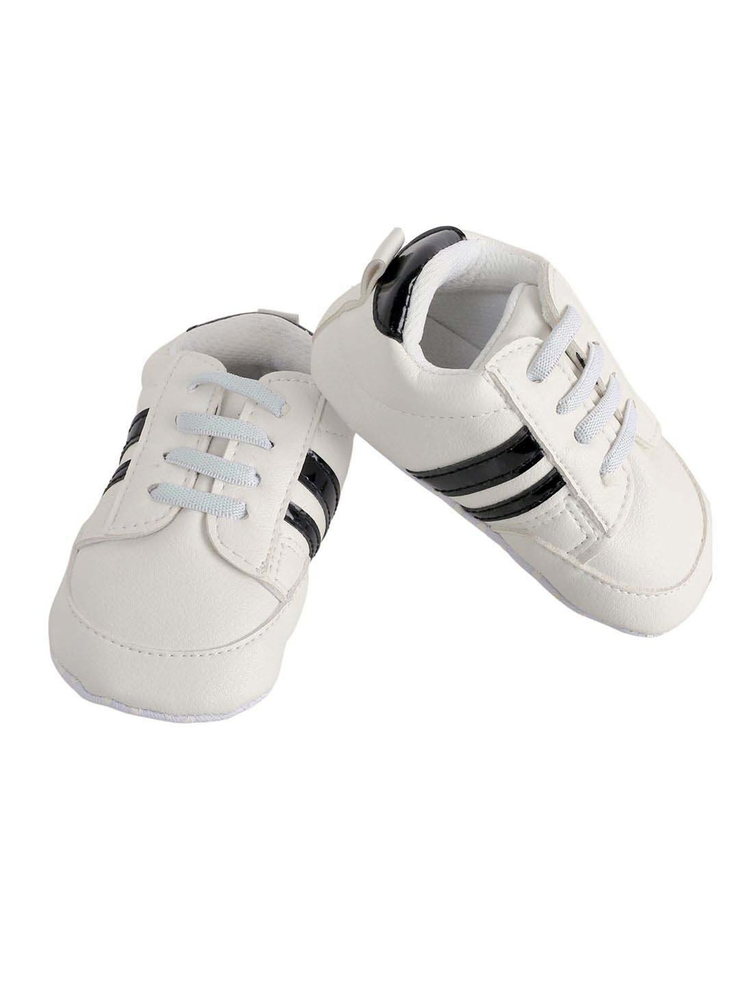 Baby Moo Kids White & Black Casual Booties