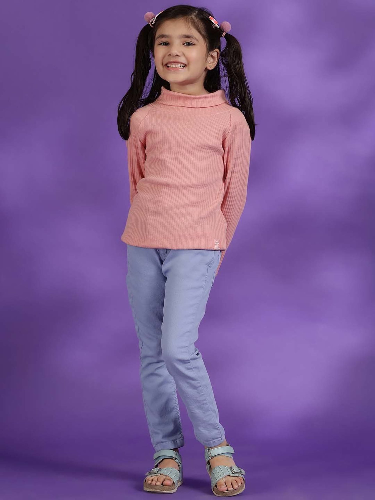 Tales & Stories Girls Purple Slim Fit Jeggings