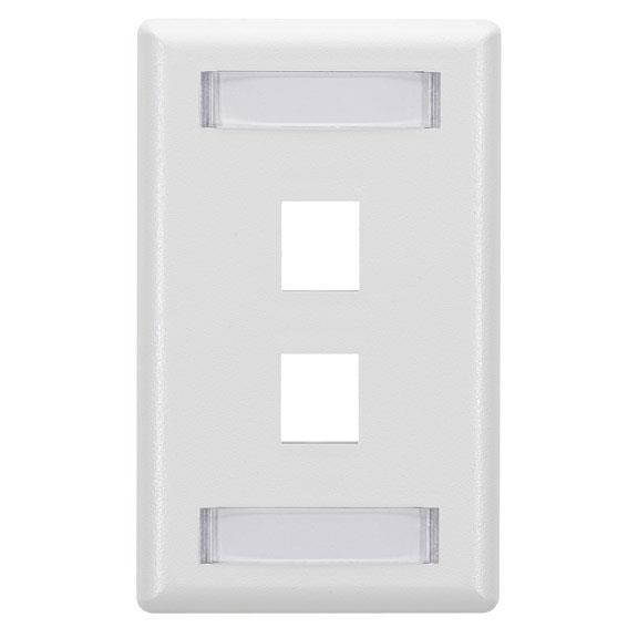 KEYSTONE WALLPLATE SINGLE-GANG 2PT WH