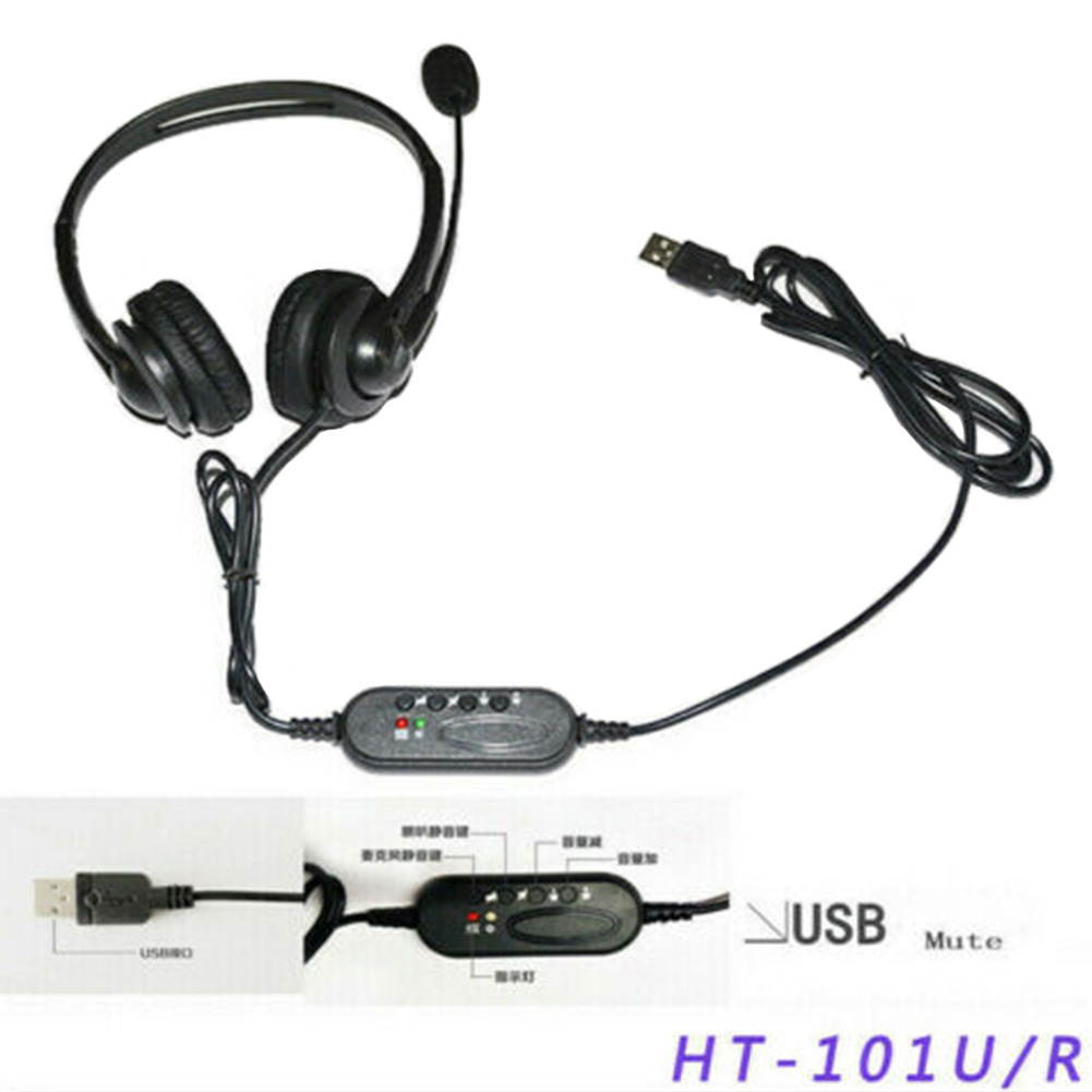 USB Headset with Microphone, Comfort-fit Office Computer Headphone, On-Ear 3.5mm Jack Call Center Headset for Cell Phone, 360 Degree Boom Mic, Ergonomic Noise Cancelling
