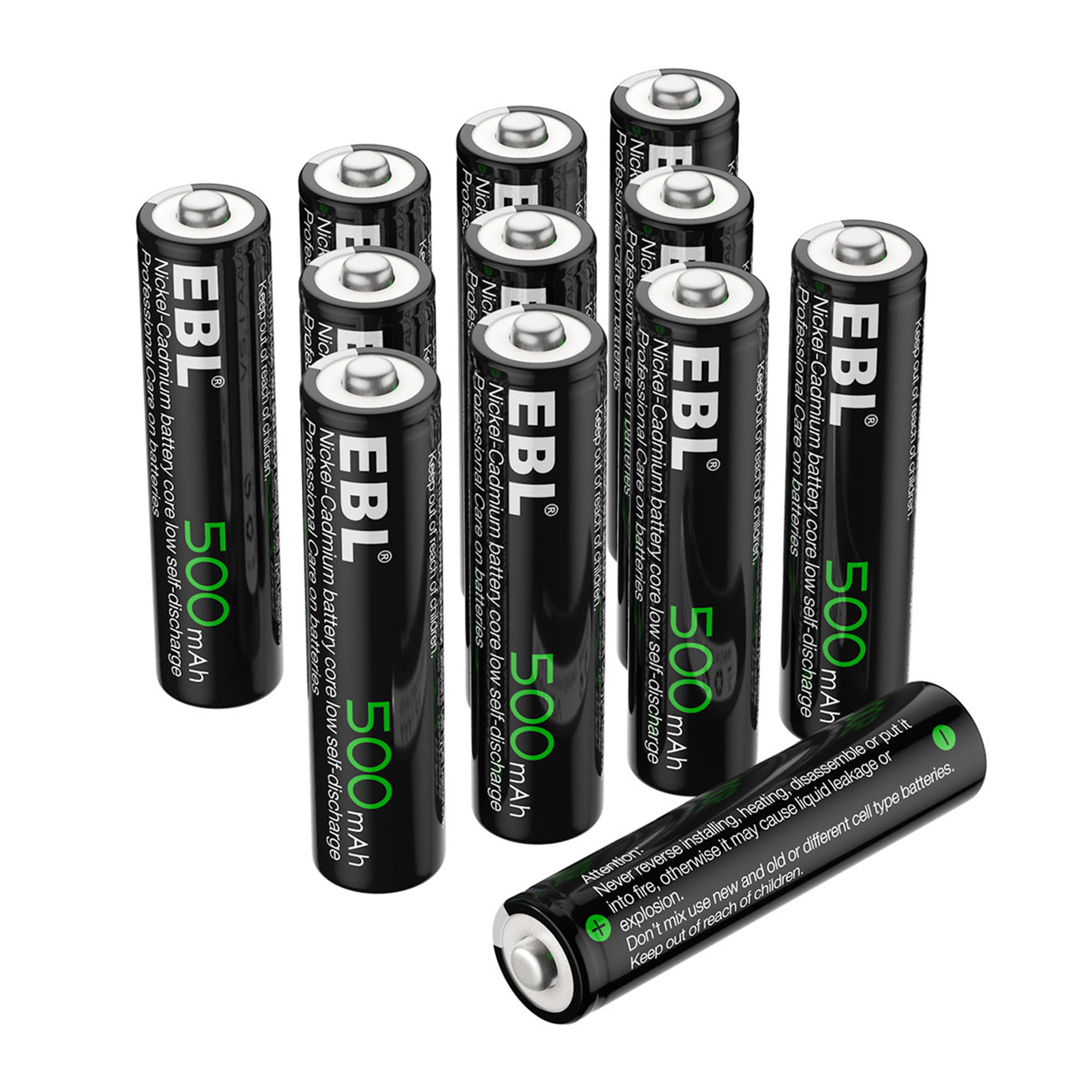 EBL 8 Pcs AAA 1.2V Rechargeable Batteries 500mAh Ni-Cd Battery for TV Keyboards