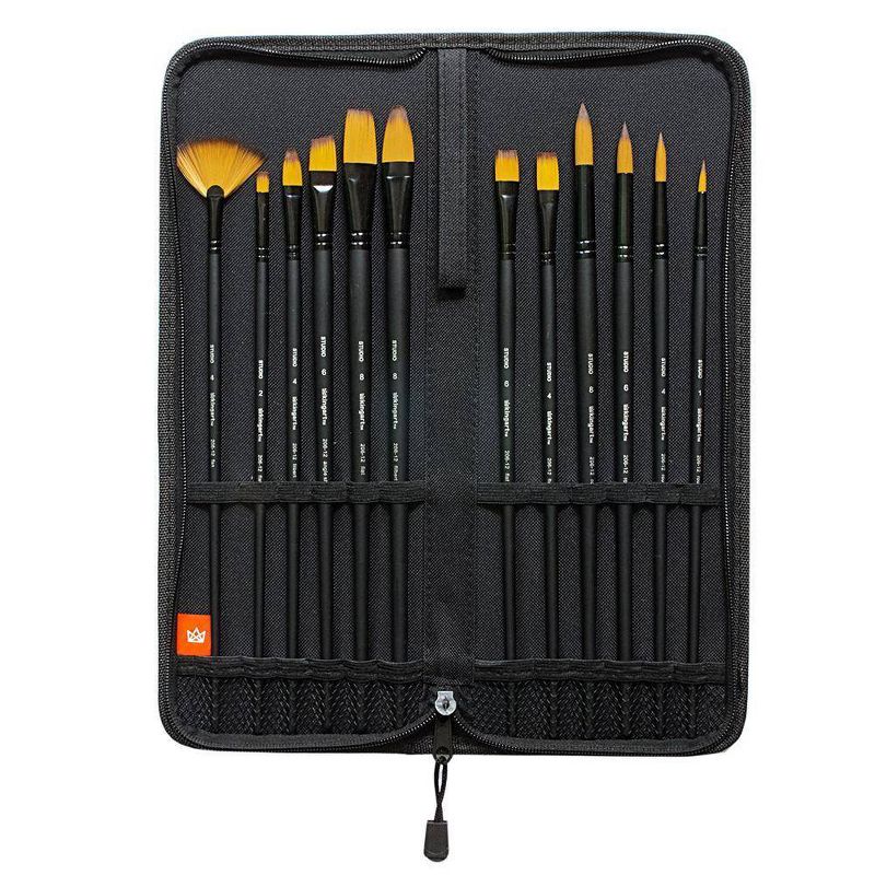 Kingart 17ct Fine Art Brushes w/Acrylic Paint Bundle