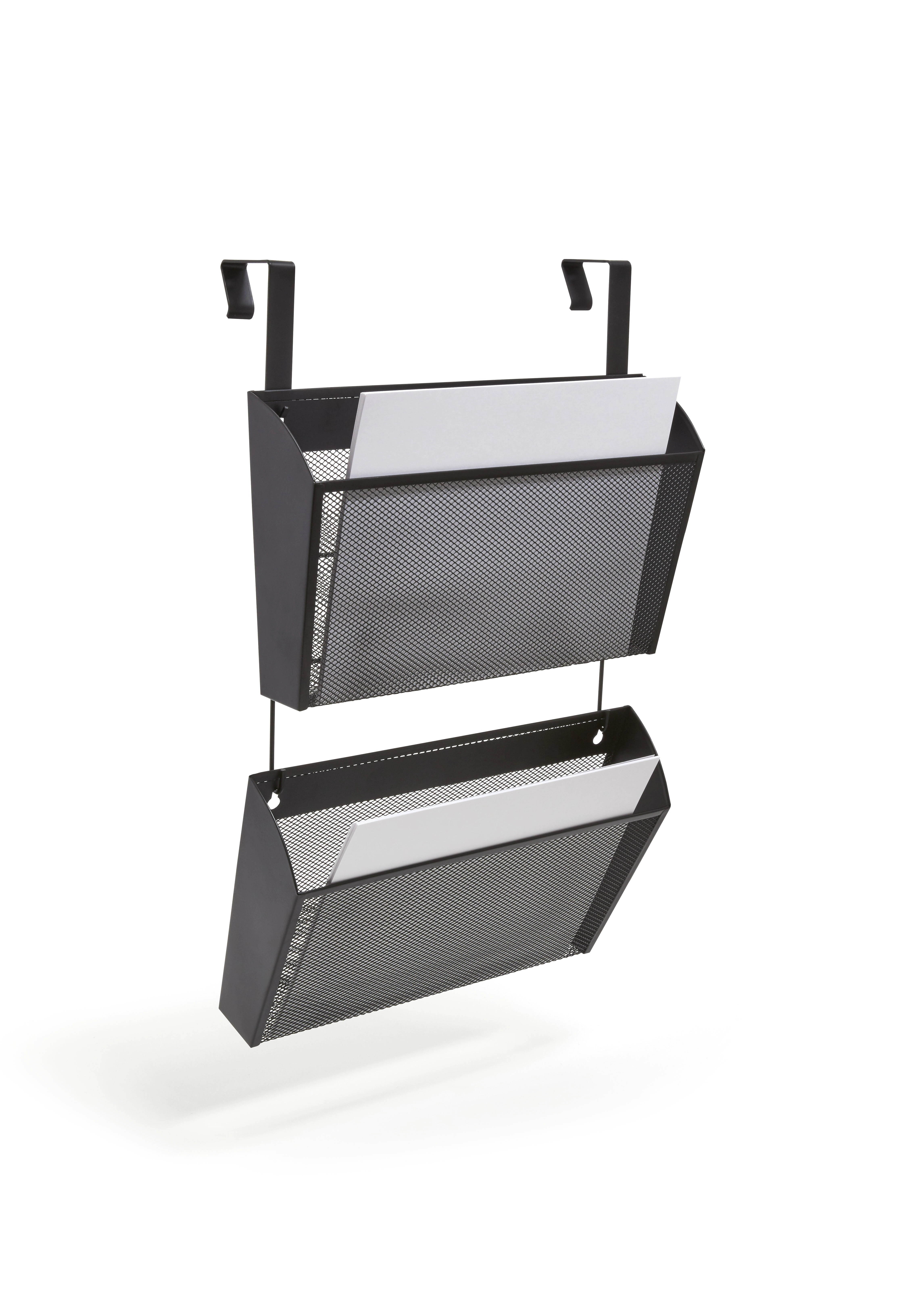 MyOfficeInnovations 1-Pocket Mesh Letter Wall File Black 2/Pack 24402445