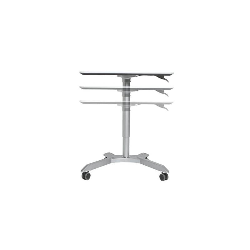 AIRLIFT XL 28 Pneumatic Height Adjustable SitStand Mobile Laptop Computer Desk Cart 271 to 419 H White