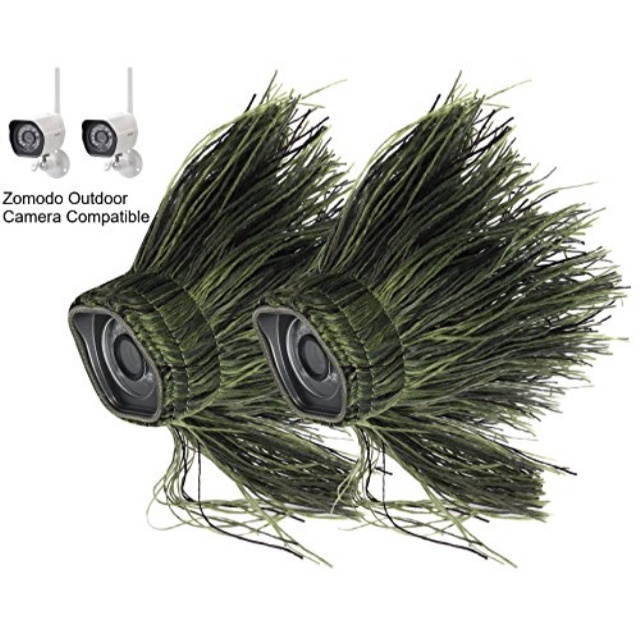 wasserstein ghillie skin compatible with zmodo outdoor wireless smart hd security camera 2 pack