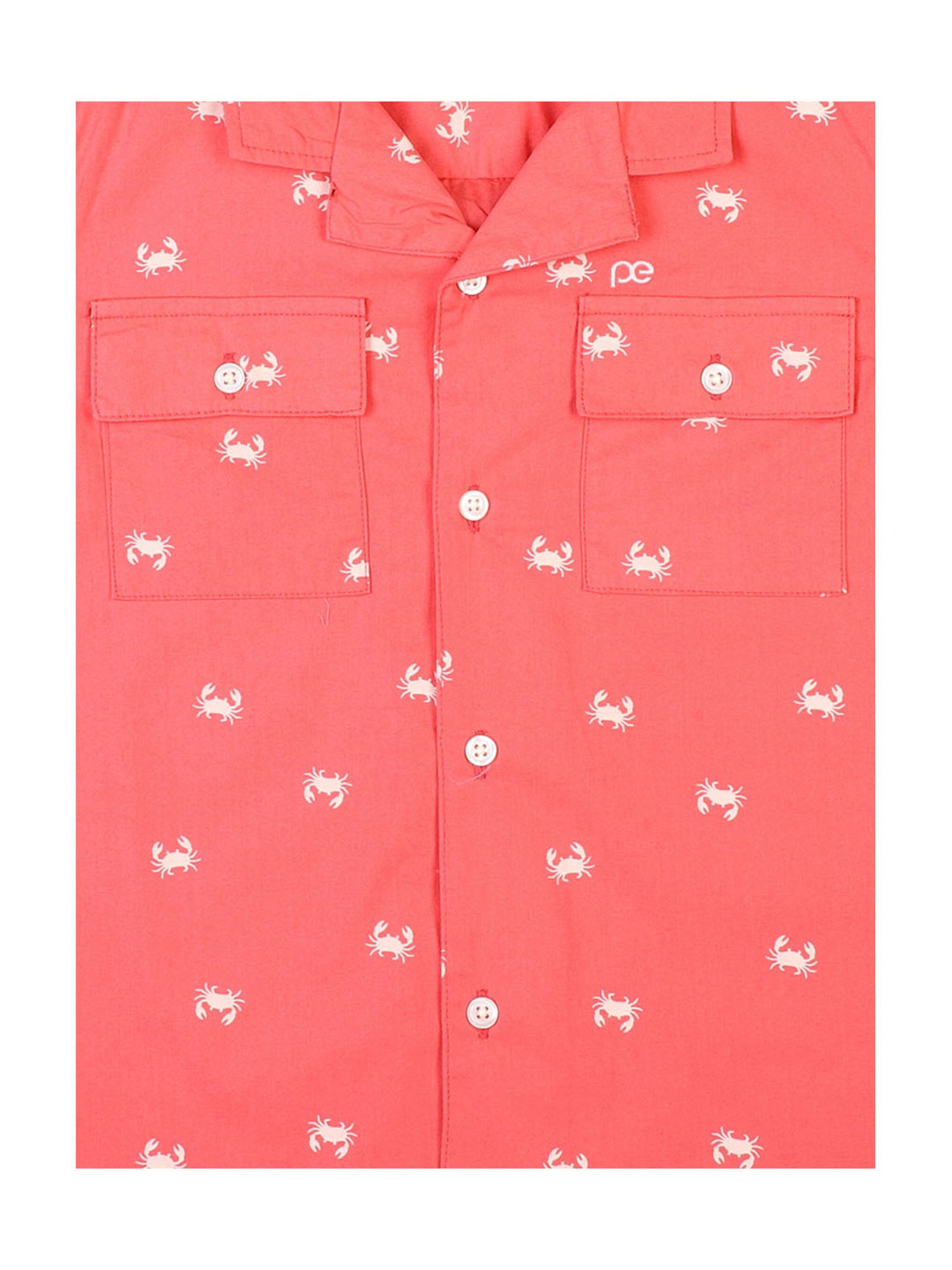 Peter England Kids Pink Printed Shirt