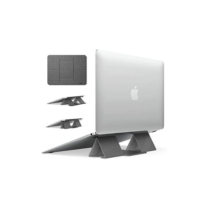 Folding Stand 2, Portable & Foldable Design Lightweight Anti-Slide Open Space Cooling Two Elevation Adjustments Invisible Laptop Stand for MacBooks, Tablets, Laptops and Notebooks - Gray
