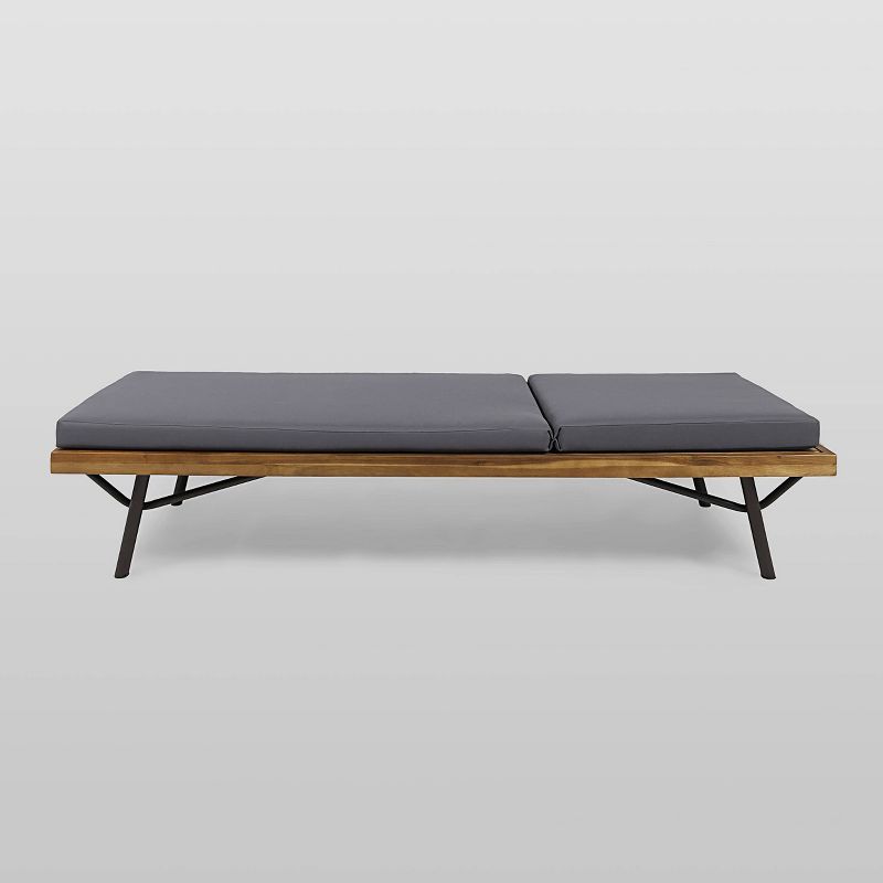 Canoga 2pk Acacia and Eucalyptus Chaise Lounge - Teak/Dark Gray - Christopher Knight Home