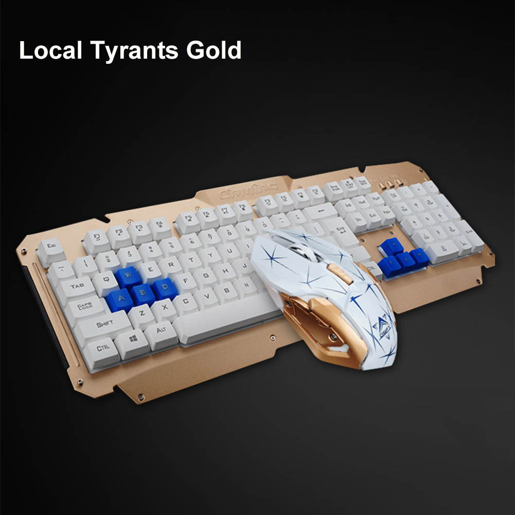 UrChoiceLtd&reg; 2017 HK1600 Gaming Keyboard & Mouse Combo Wireless Keyboards Multimedia Ergonomic Usb Smart Sleep Efficient Metal Waterproofing + 2.4GHz 6 Buttons Gaming Mouse + Mouse Pad Sets