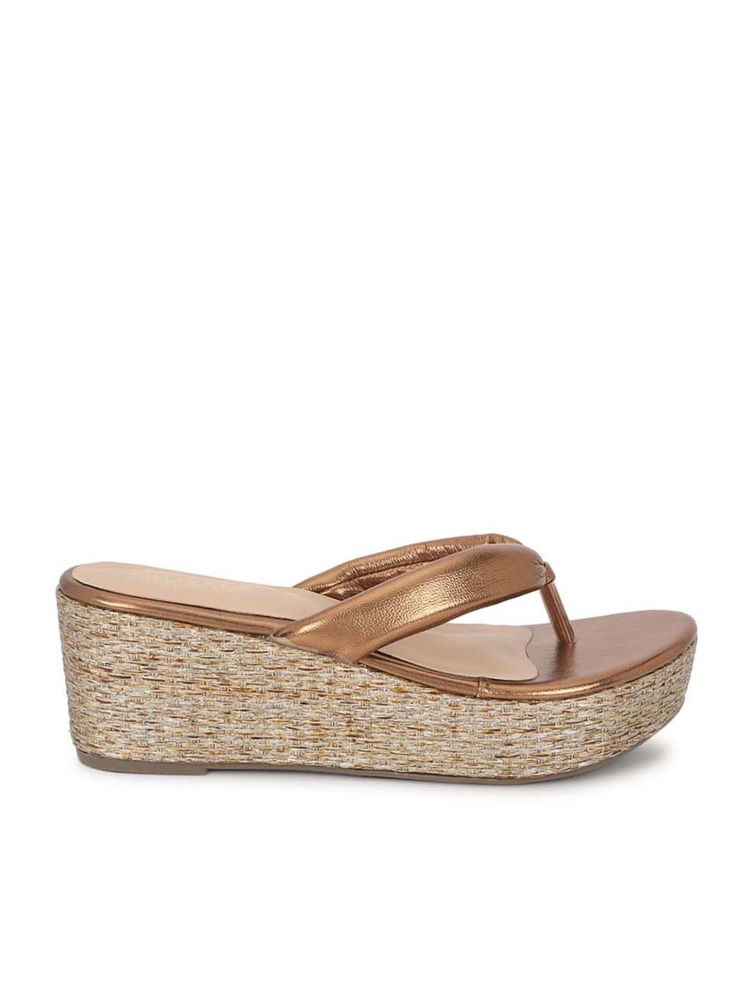 Truffle Collection Women's Copper Thong Wedges