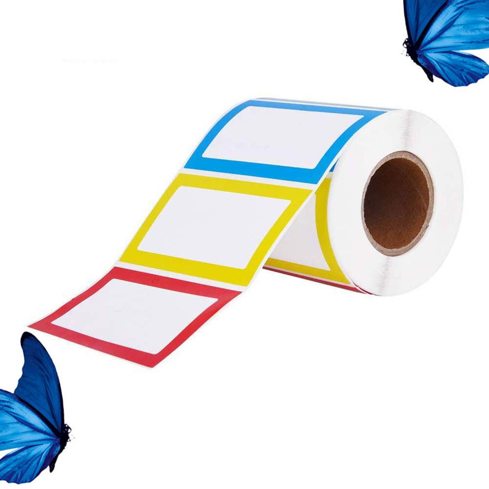 2 Roll Name Tag Sticker Colorful Label Sticker Self-Adhesive Name Label Classification Mark Sticker Paste for Home School Office (150pcs)