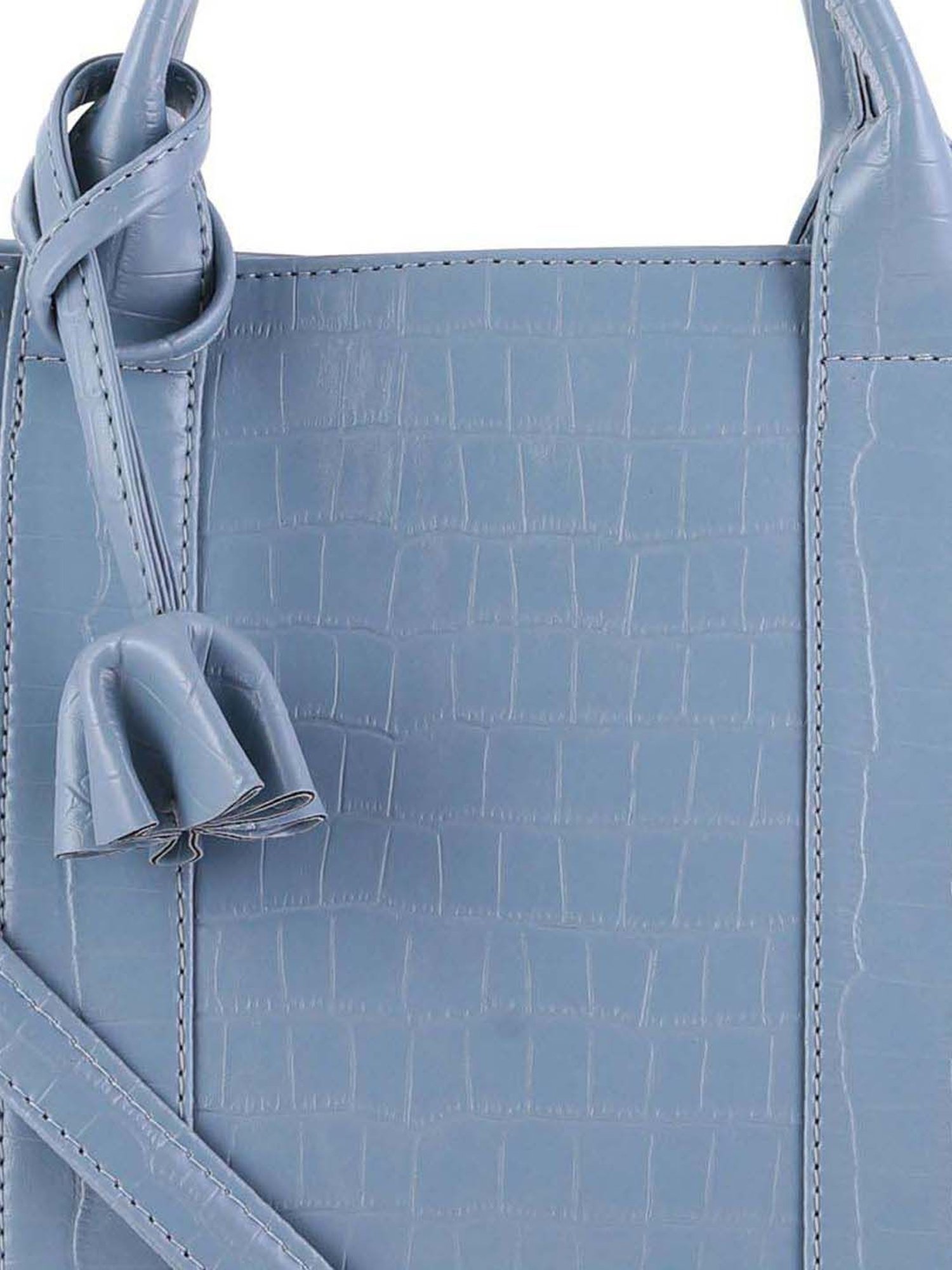 Toteteca Blue Textured Medium Handbag