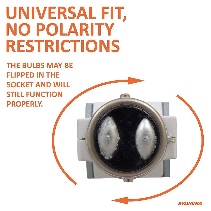 Sylvania Zevo 7528 White LED Super Bright Interior and Exterior Daytime Running DLR and Back Up Reverse Light Mini Light Bulb Set, 2 Pack