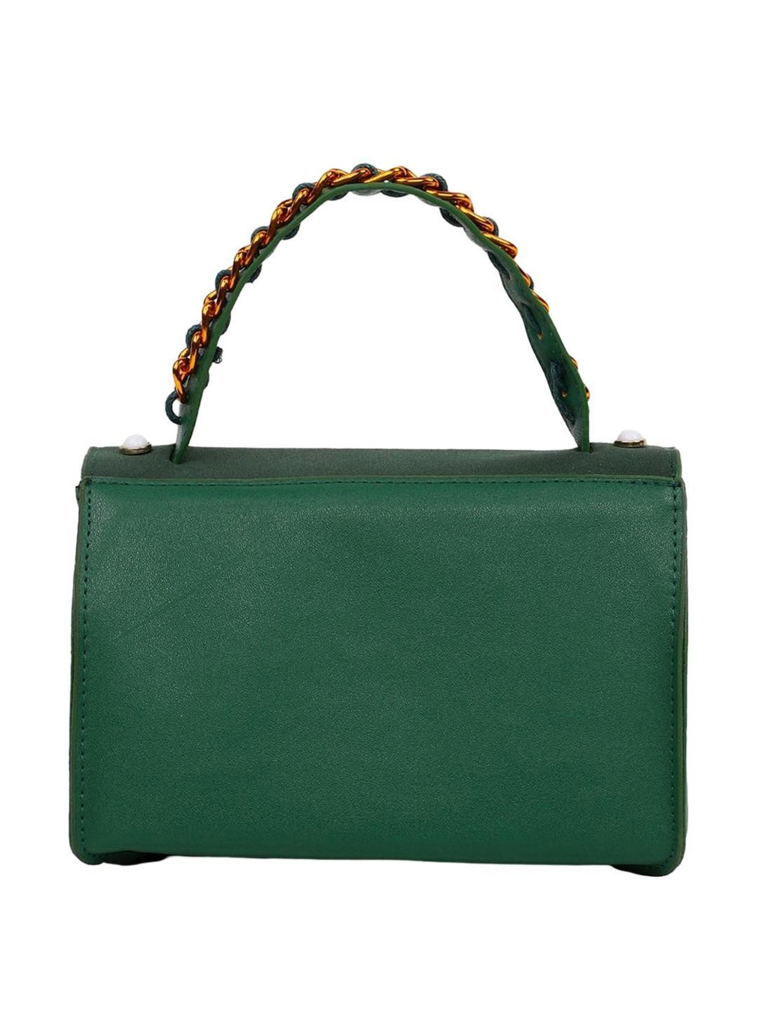 HauteSauce Green Solid Small Handbag