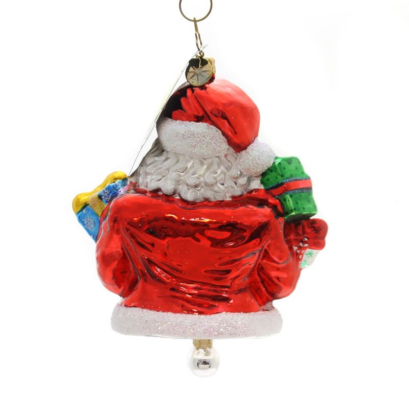 Christopher Radko Toyful Tidings Ornament Santa Bell Christmas  -  Tree Ornaments