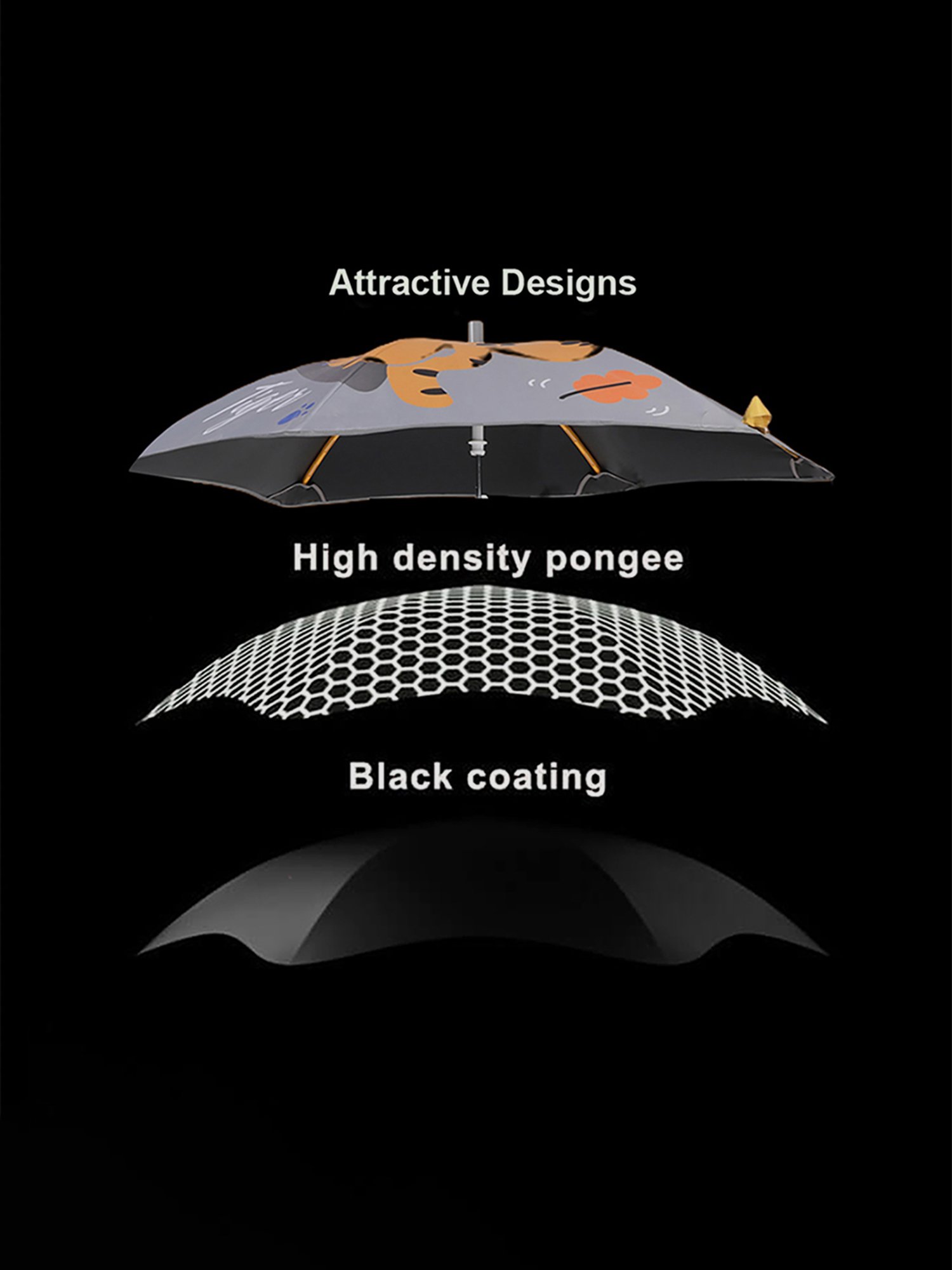 Little Surprise Box LLP Grey Polyester Kids Umbrella