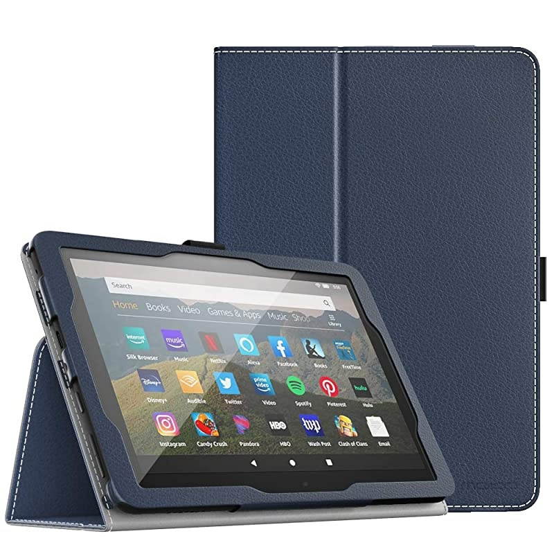 Case Compatible with AllNew Kindle Fire HD 8 Tablet and Fire HD 8 Plus Tablet 10th Generation 2020 ReleaseSlim Folding Stand Cover with Auto WakeSleep Indigo