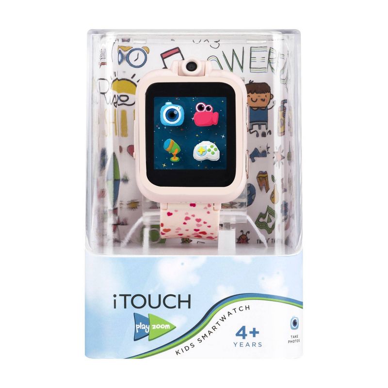 PlayZoom Interactive Educational Smartwatch for Kids 48mm - Blush with Hearts Band