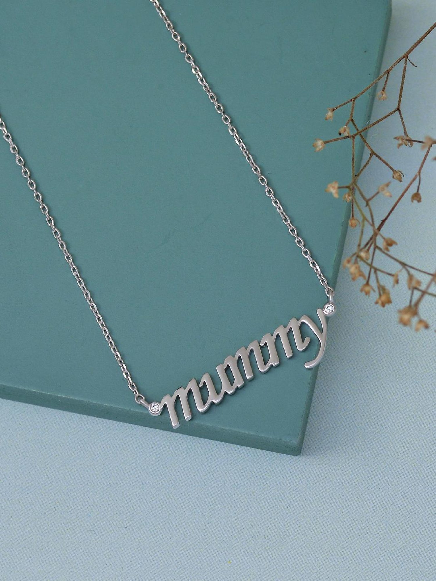 Ornate Jewels 925 Silver AAA Grade American Diamond MUMMY Pendant with 18-inch Chain