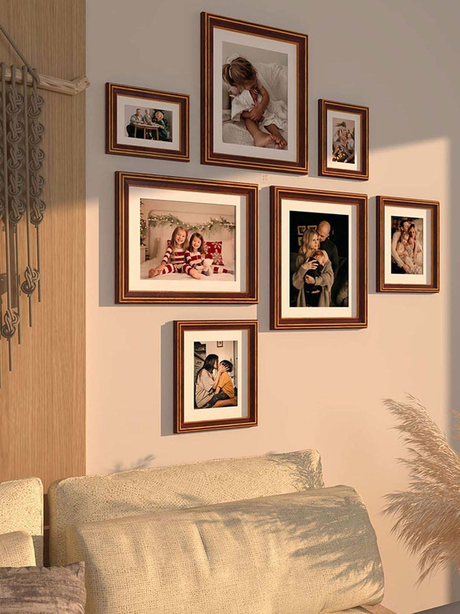 Art Street Enchantment Brown Wood Photo Frame - Set of 7