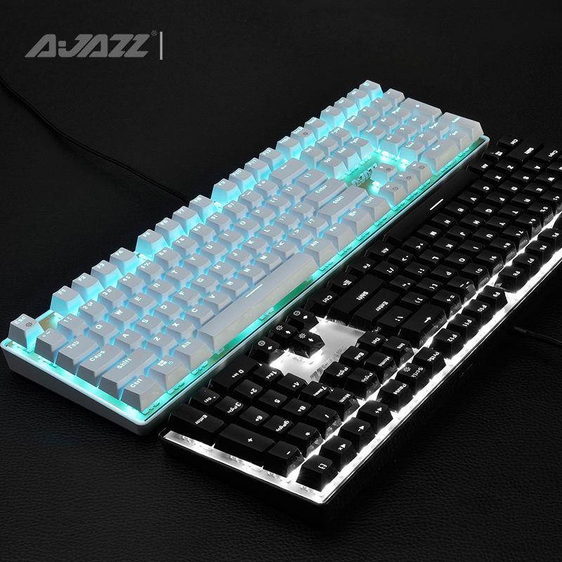 108 Keys Ajazz AK33i Wired LED Backlit Usb Ergonomic Mechanical Gaming Keyboard