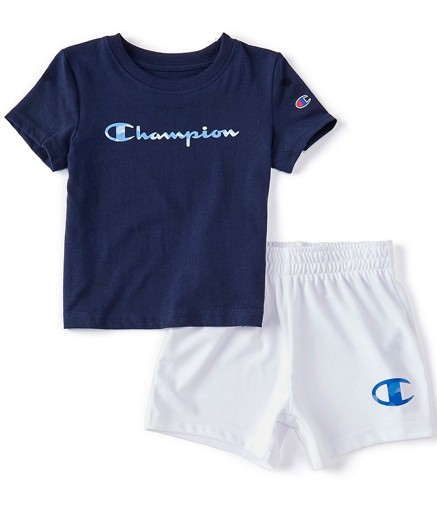 Champion Baby Boys 12-24 Months Short-Sleeve Script Logo Tee & Short Set