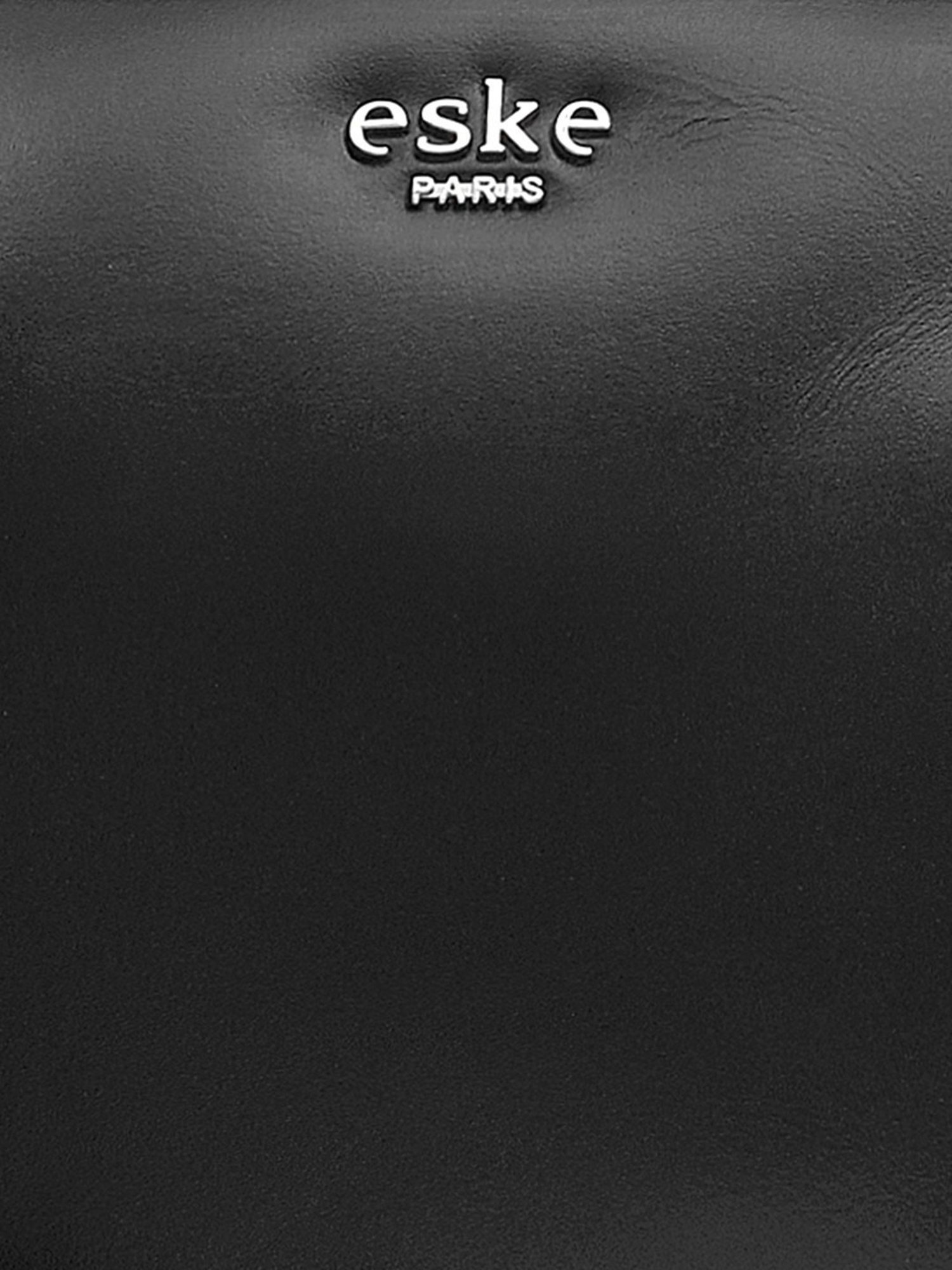 Eske Black Leather Large Messenger Bag