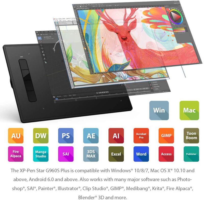 UGEE M708 10 x 6 inch Smart Graphics Tablet for Digital Writing / Painting