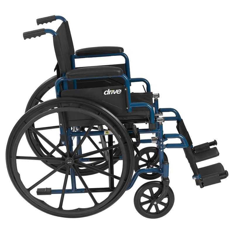 Drive Medical Blue Streak Wheelchair with Flip Back Desk Arms, Swing Away Footrests, 20" Seat