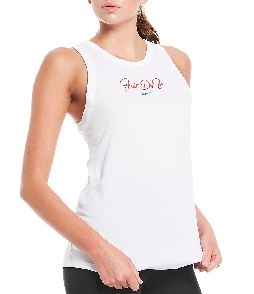 Nike Dri-FIT Training Just Do It Graphic Font Detail Cotton Blend Tank