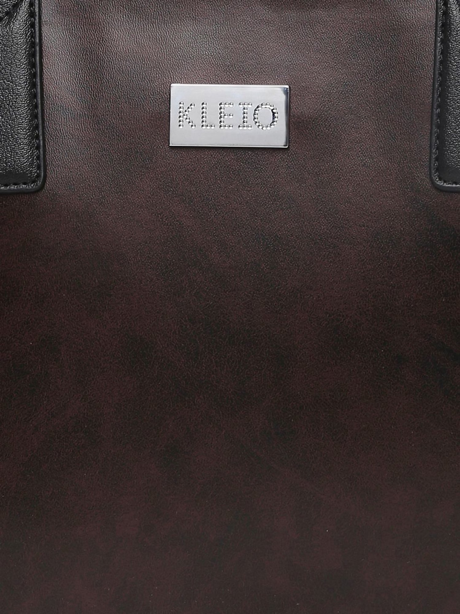 KLEIO Brown Solid Medium Handbag