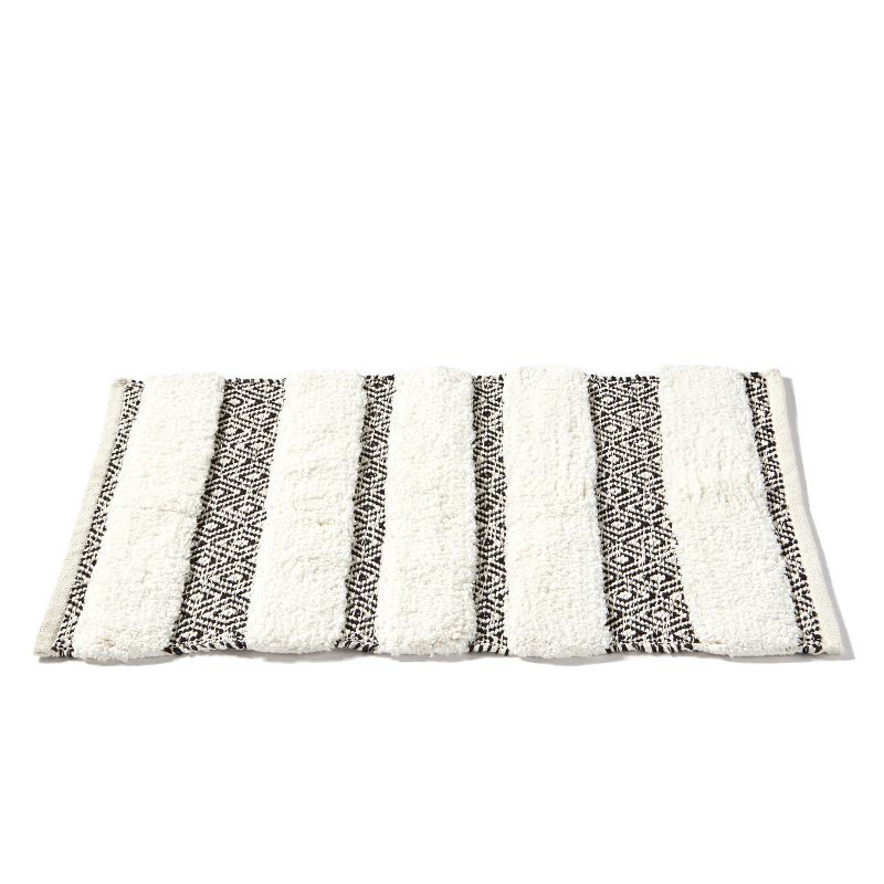 Geo Striped Bath Rug Black/White - SKL Home