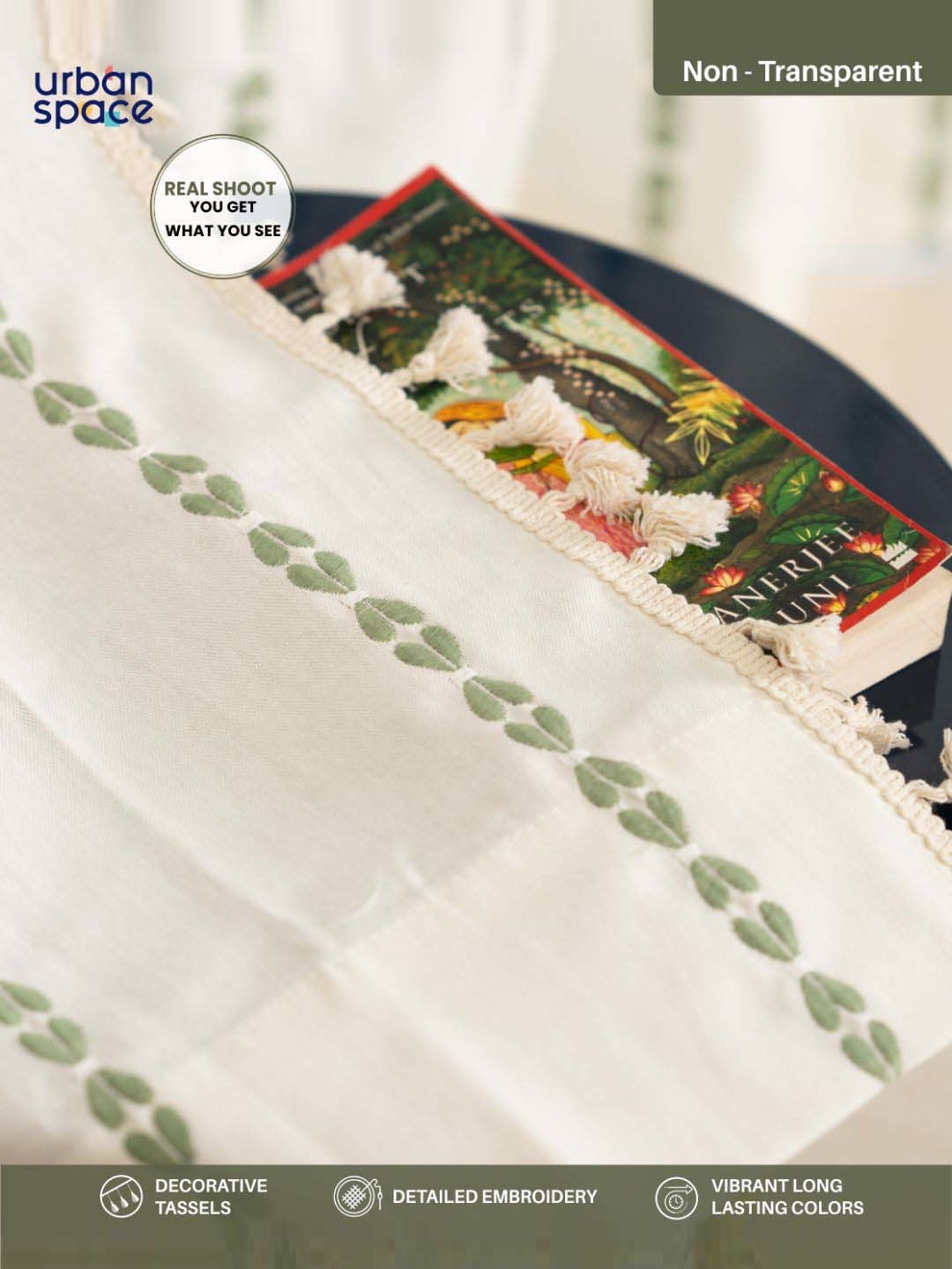 Swayam Brown Paisley J&B Blackout Eyelet Door Curtain - Single Piece (7 Ft)