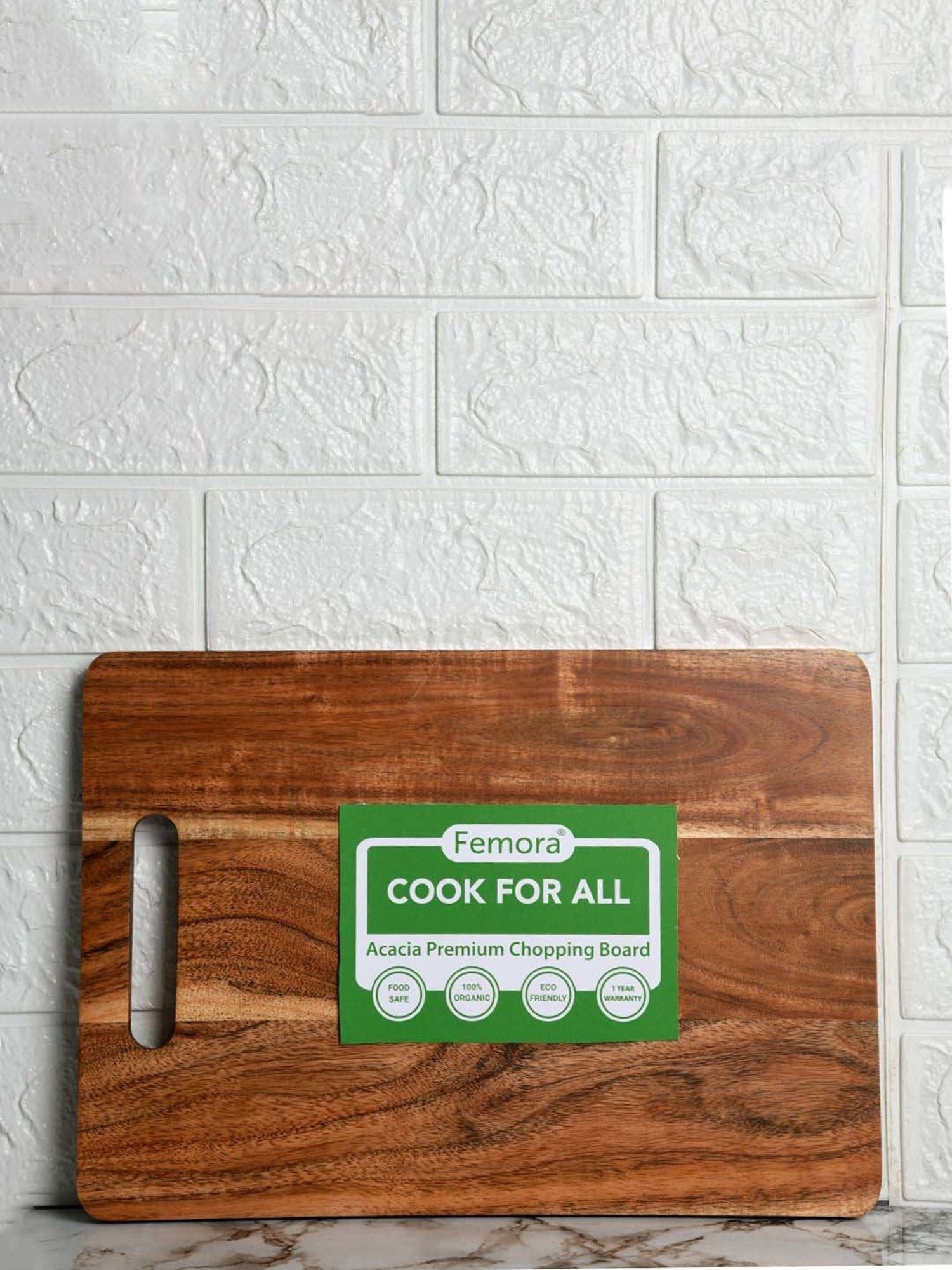 Femora Brown Wood Rectangle-Shaped Vegetable Chopping Board