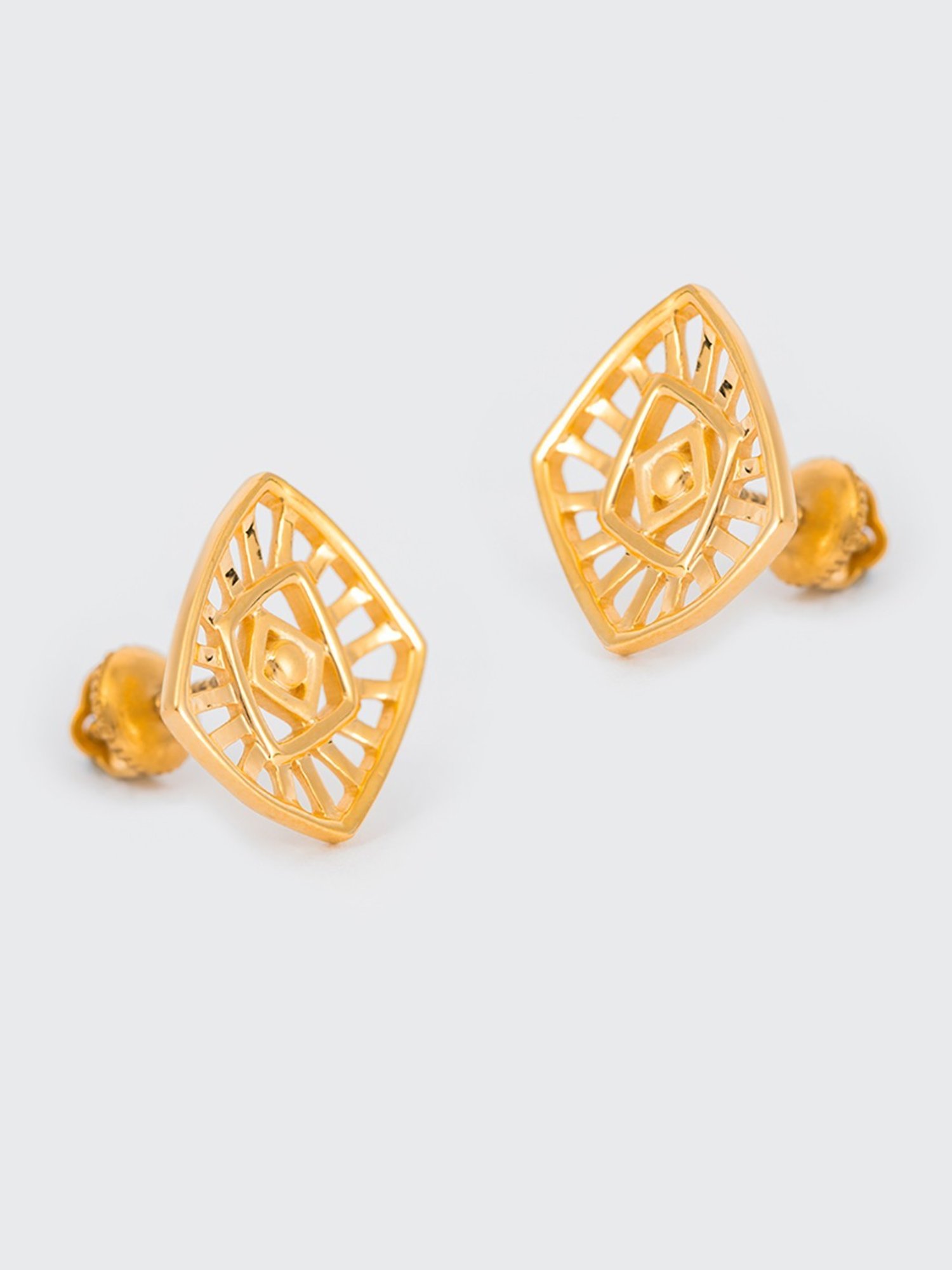 P.N.Gadgil Jewellers 22k Yellow Gold Cubic Jumble Stud Earrings