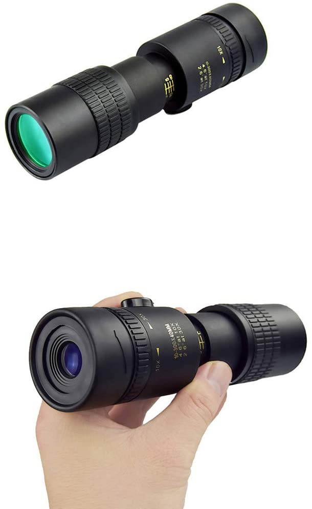 4K 10-300X40mm Super Telephoto Zoom Monocular Telescope Portable, Remi-Isle with BAK4 Prism Lens,Tripod,for Travel Bird Watching Hunting Hiking Boating Camping etc (Telescope + Tripod + Clip)