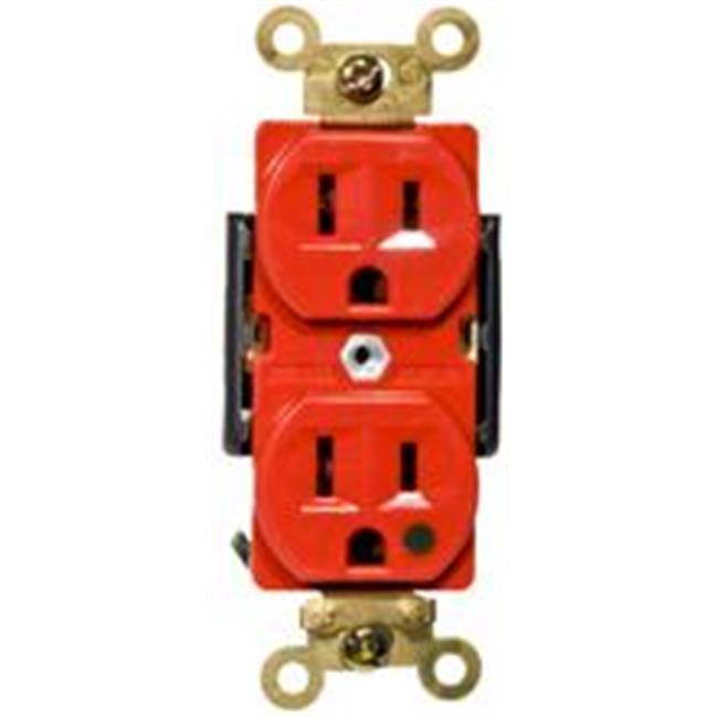 Morris Products 82253 Hospital Grade Duplex Receptacle Red 15A-125V