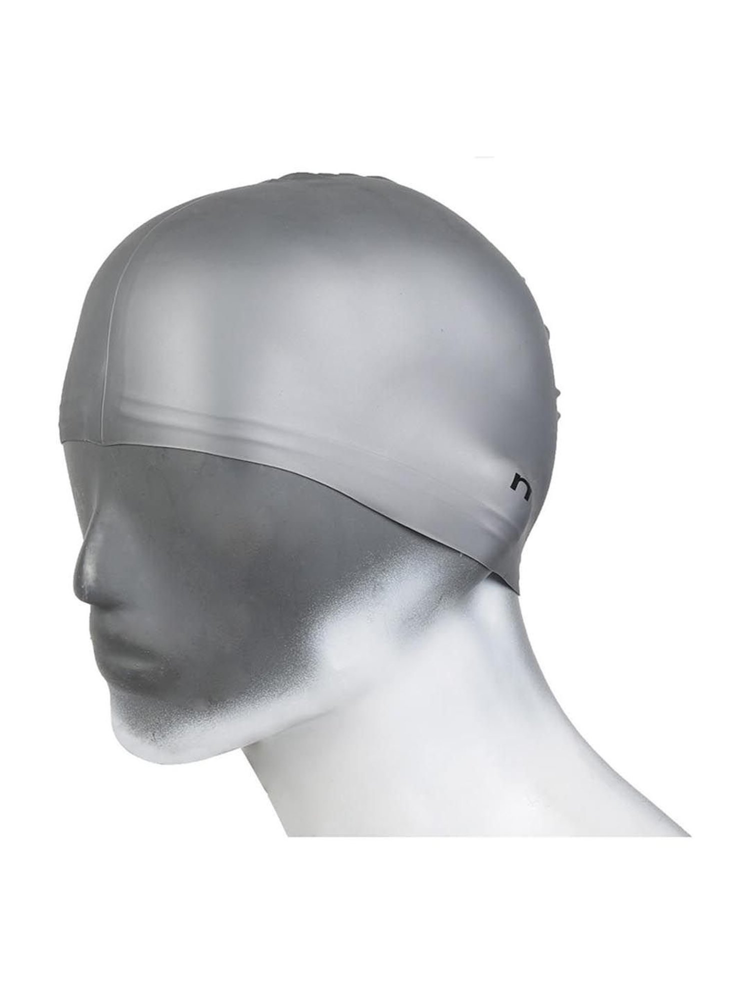 MagFit Silver Plain Silicone Swimming Cap