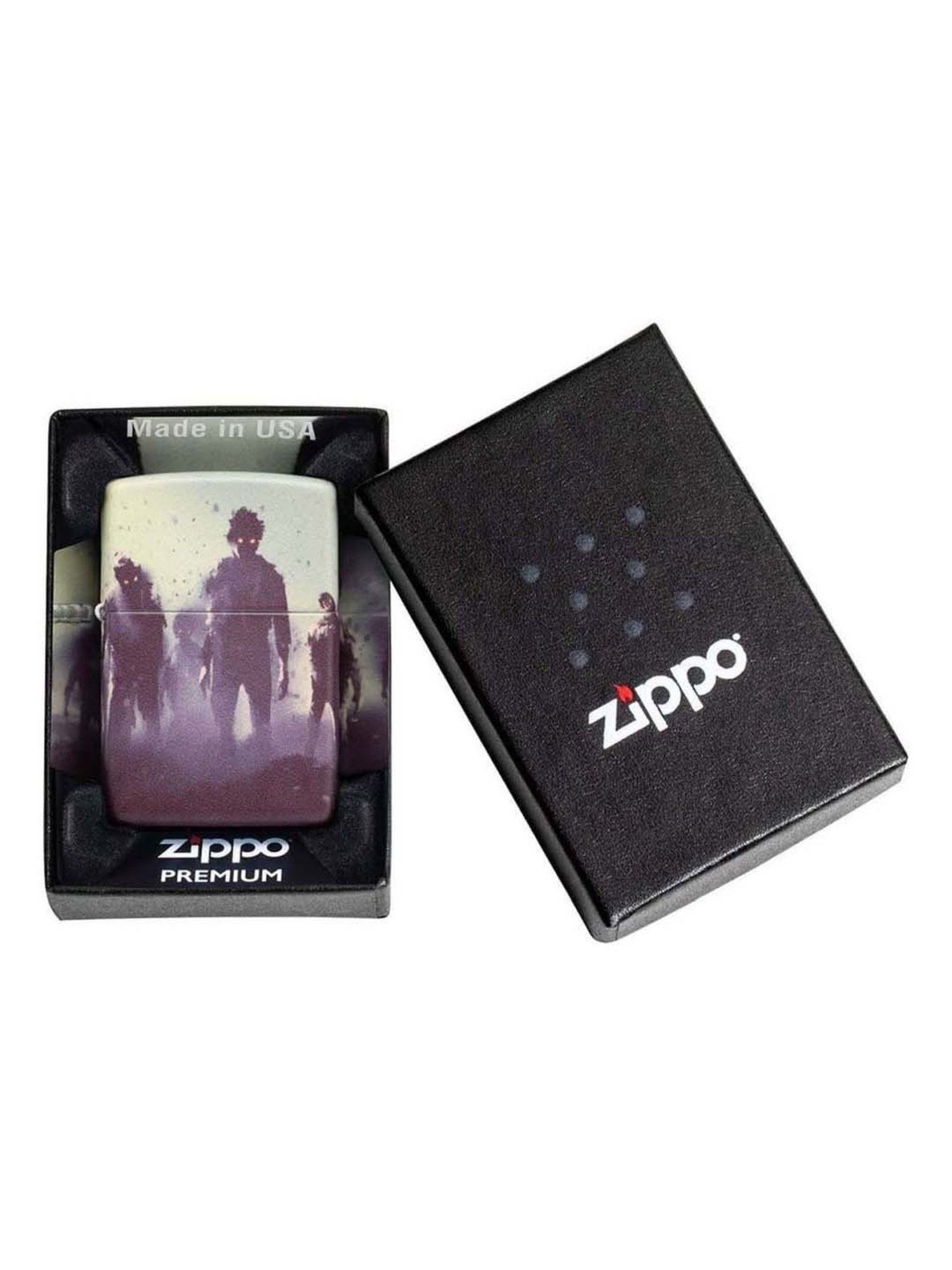 Zippo Multicolor Brass Zombie Design Windproof Pocket Lighter