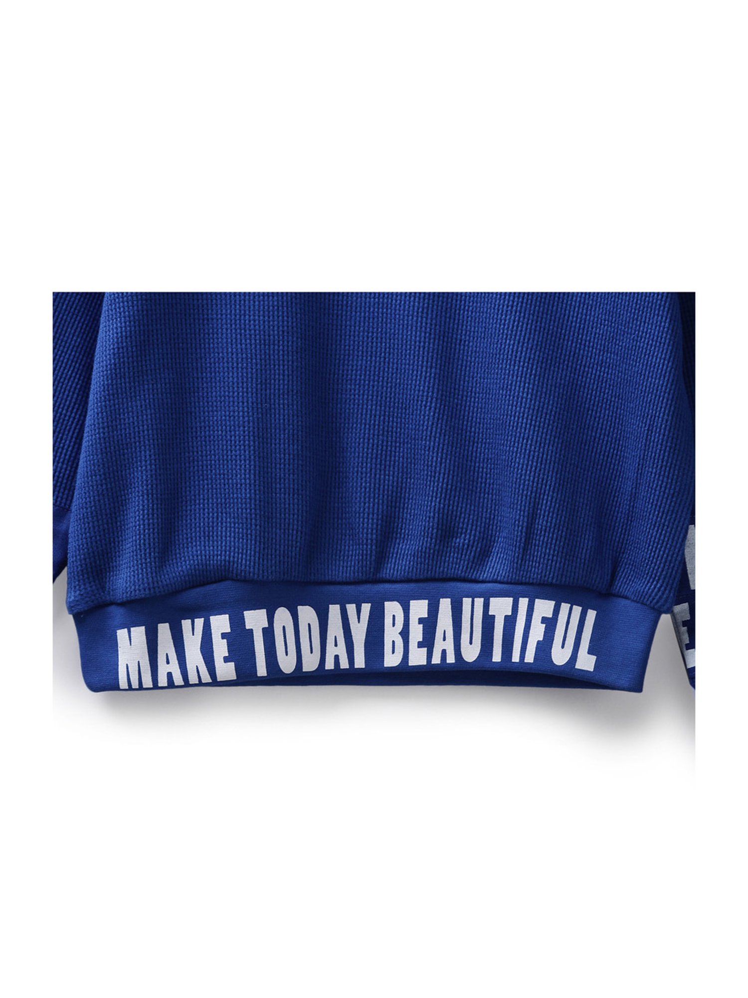 Under Fourteen Only Kids Blue Printed Full Sleeves Sweatshirt