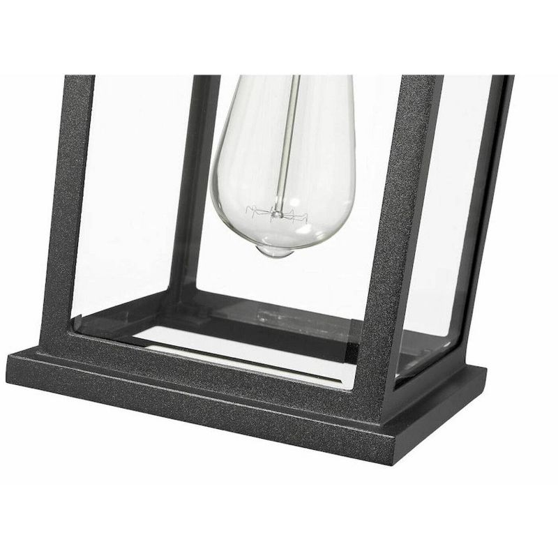 1 Light Outdoor Wall Lantern Sconce Black with Clear Beveled Glass - Aurora Lighting