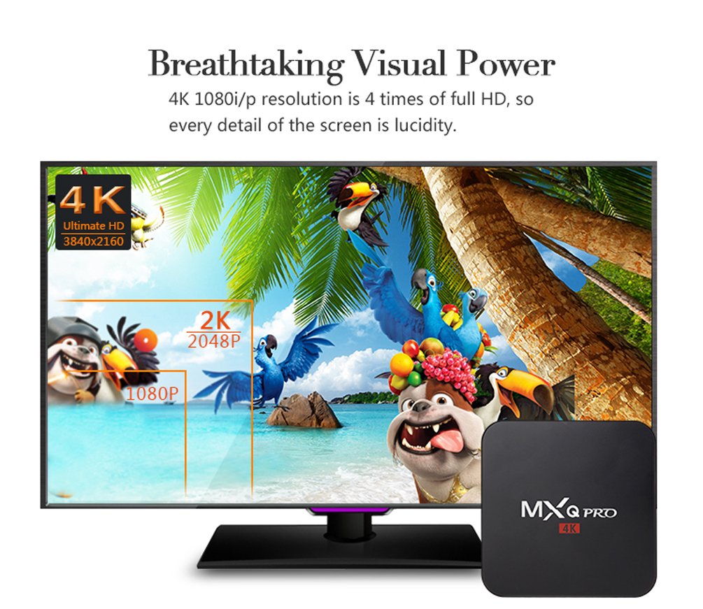 MXQ Pro2 Android 6.0 TV Box, KINTUS MXQ Pro Am Logic S905X Quad-core 64-Bit UHD 4K H.264 Media Center Smart OTT TV Box