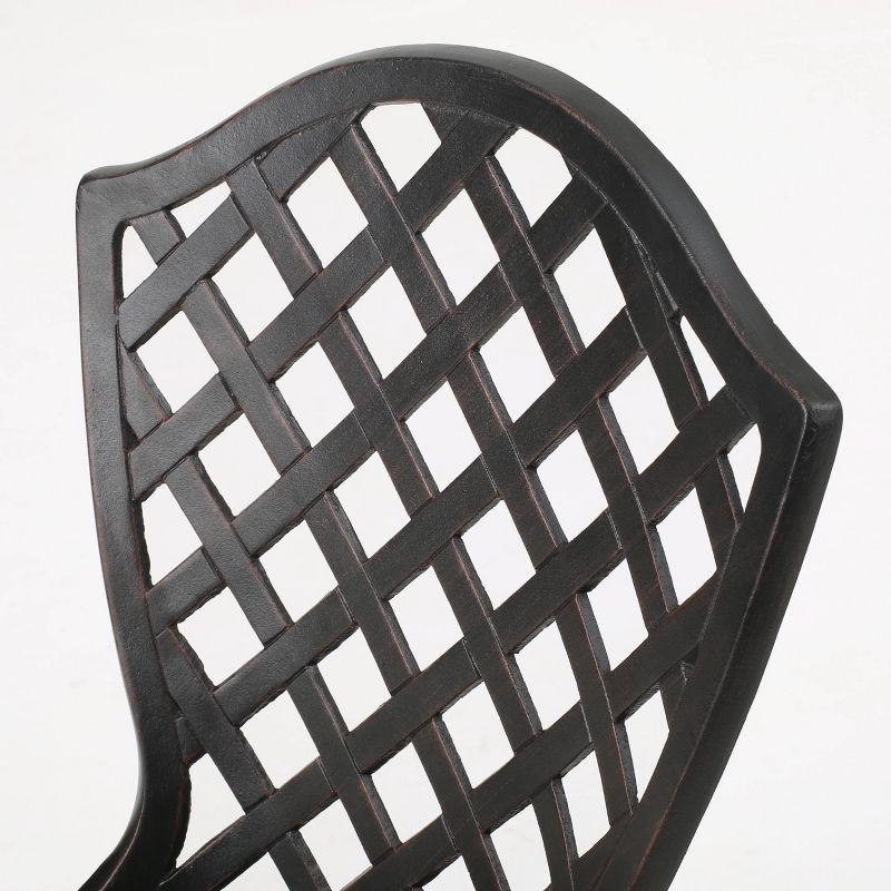 La Sola 3pc Metal Bistro Set - Black/Bronze - Christopher Knight Home