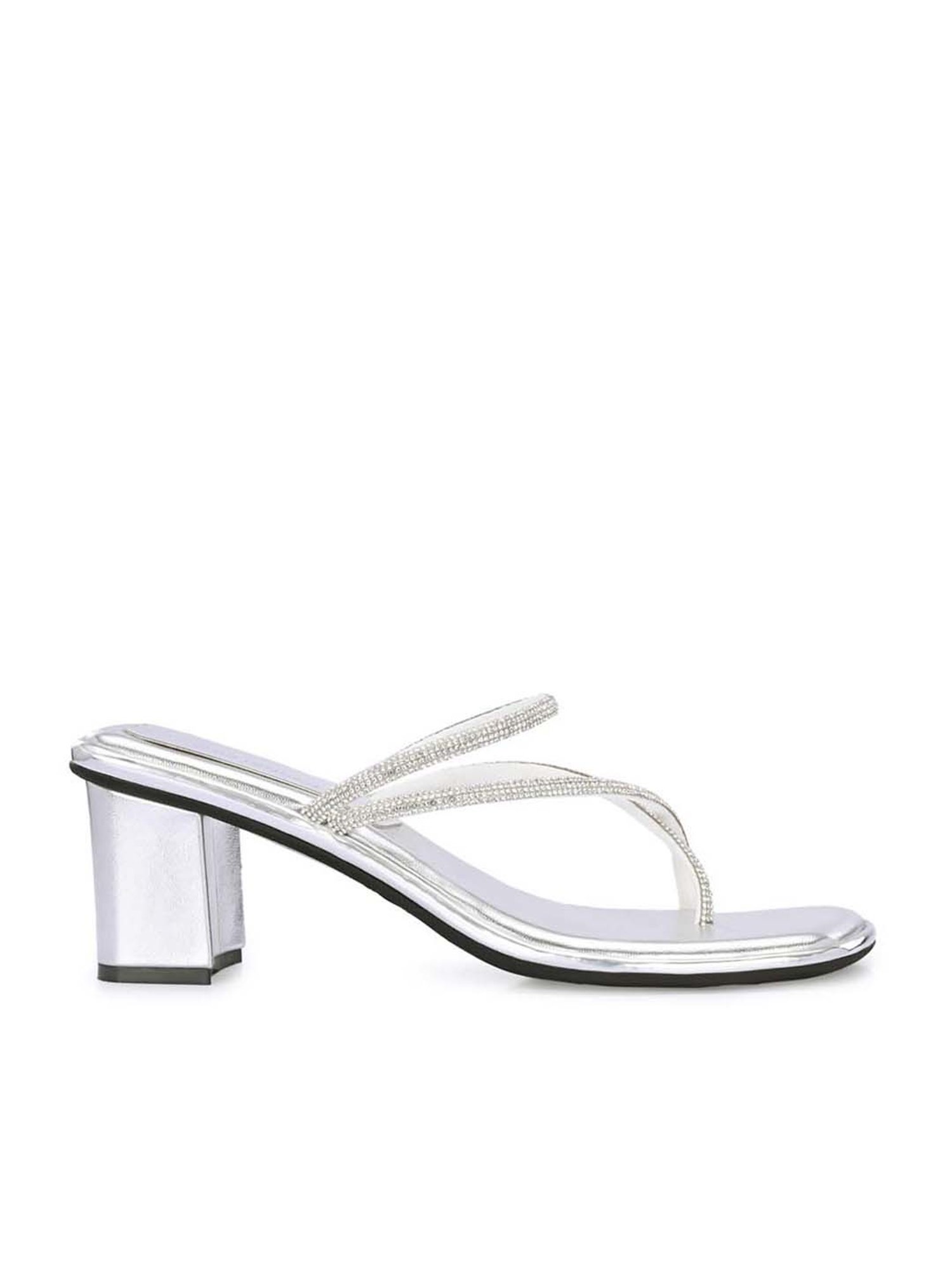 Clog London Women's Silver Toe Ring Sandals