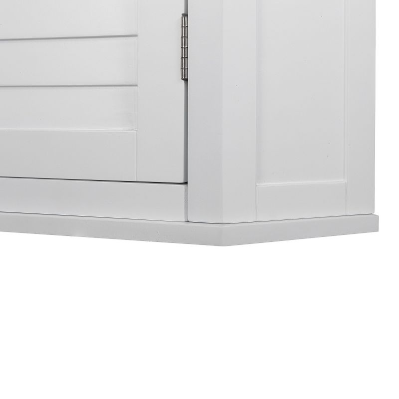 Slone 2 Door Shuttered Wall Cabinet - White - Elegant Home Fashion