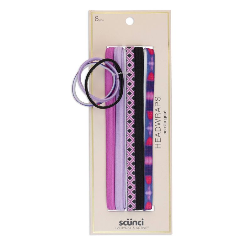 scunci No Slip Headwraps with 3 Bonus Elastics - 5pk