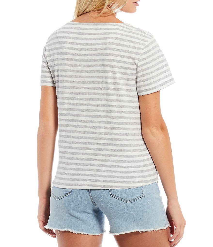 A Loves A Bateau Neck Short Sleeve Stripe Tee