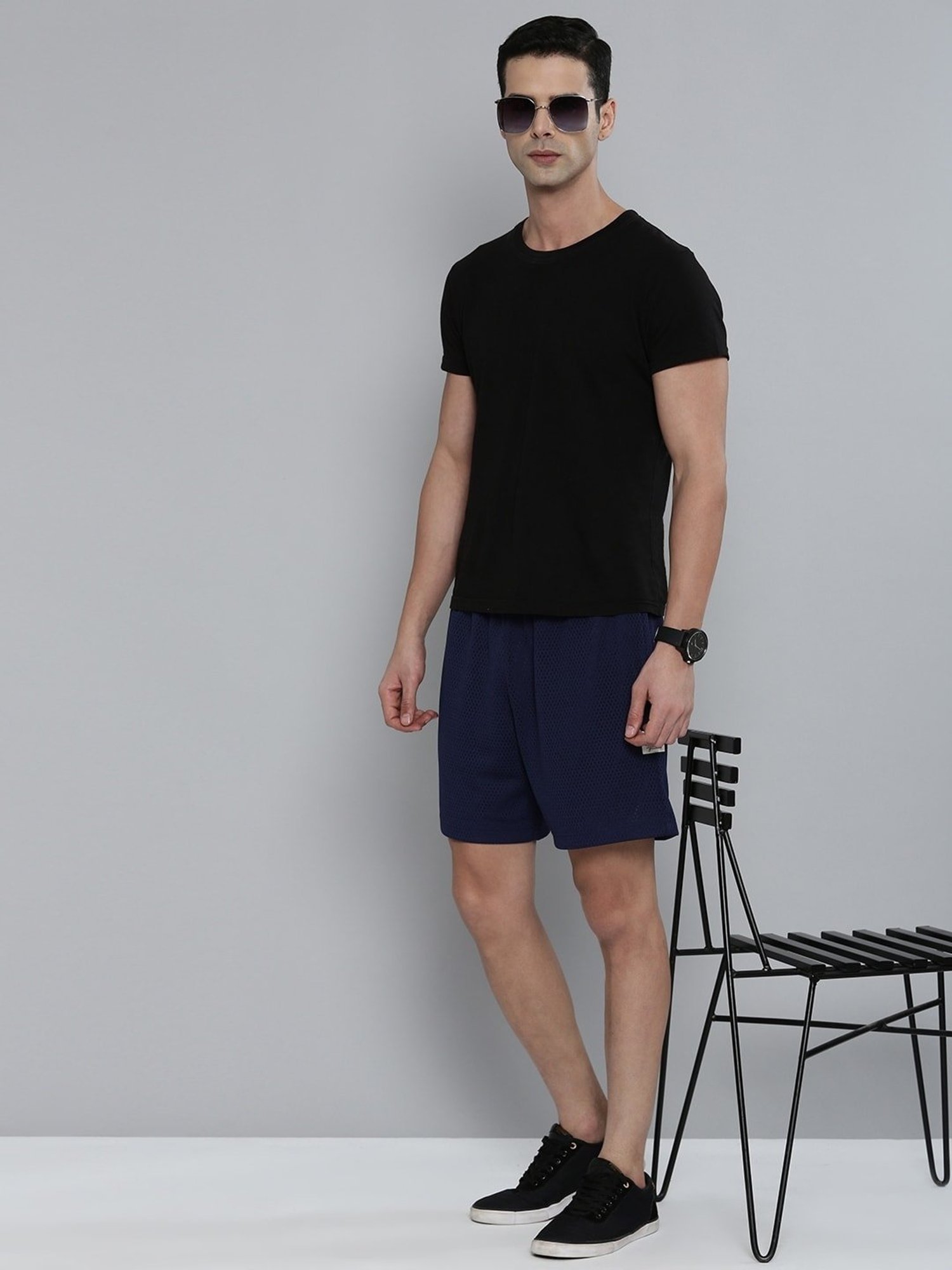 Levi's Blue Regular Fit Self Pattern Shorts