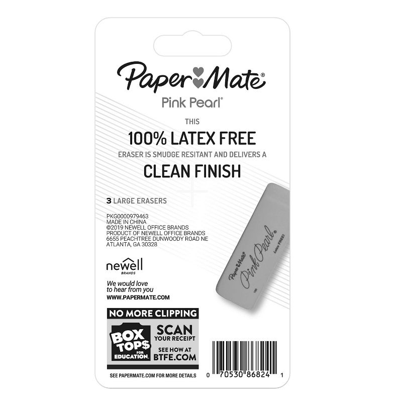 Paper Mate 3pk Erasers Pink Pearl